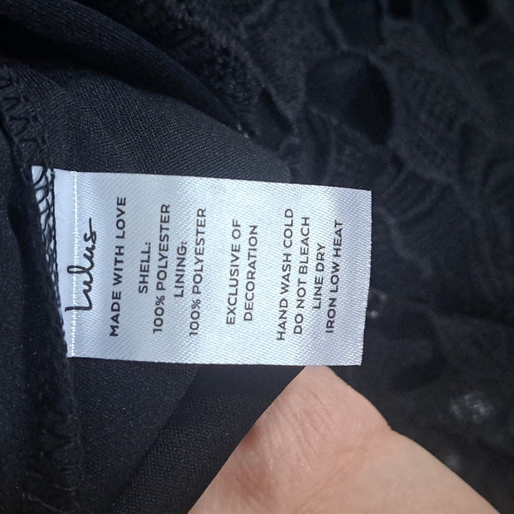 NWOT Lace Lulus A Fine Romance Black  Sheath Cocktail Dress Formal Slim Sexy - Picture 10 of 15